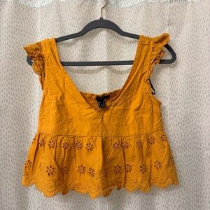 Forever 21 Eyelet Floral Top